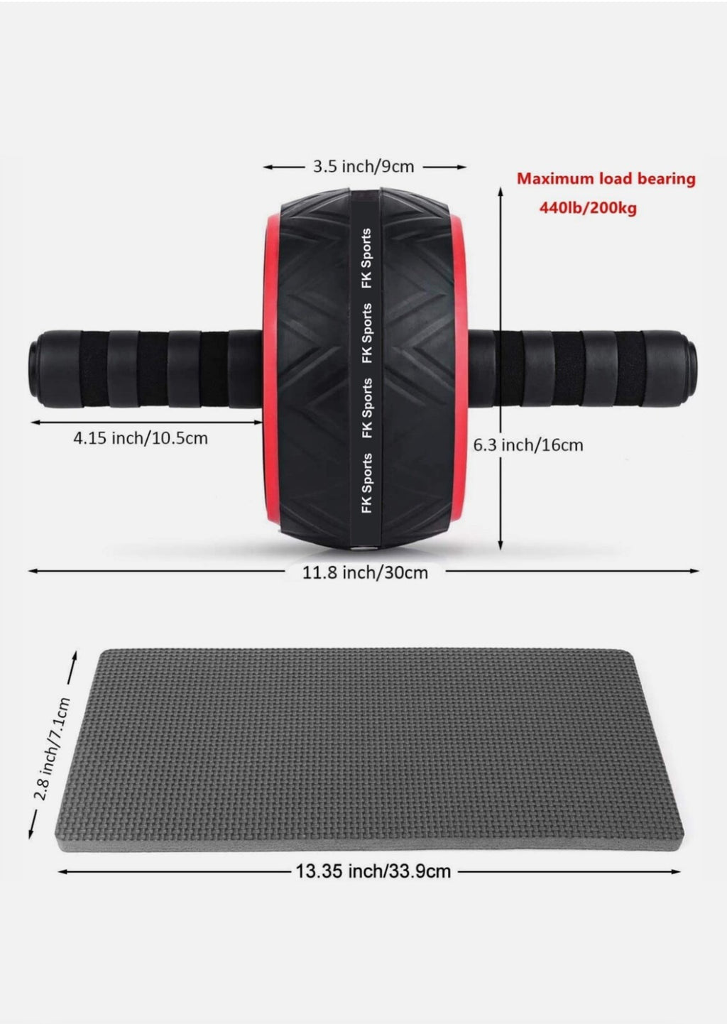 Pro Abs Roller Exercise Wheel – Abdominal Core Strength Trainer & Muscle Workout Cruncher for Home Fitness