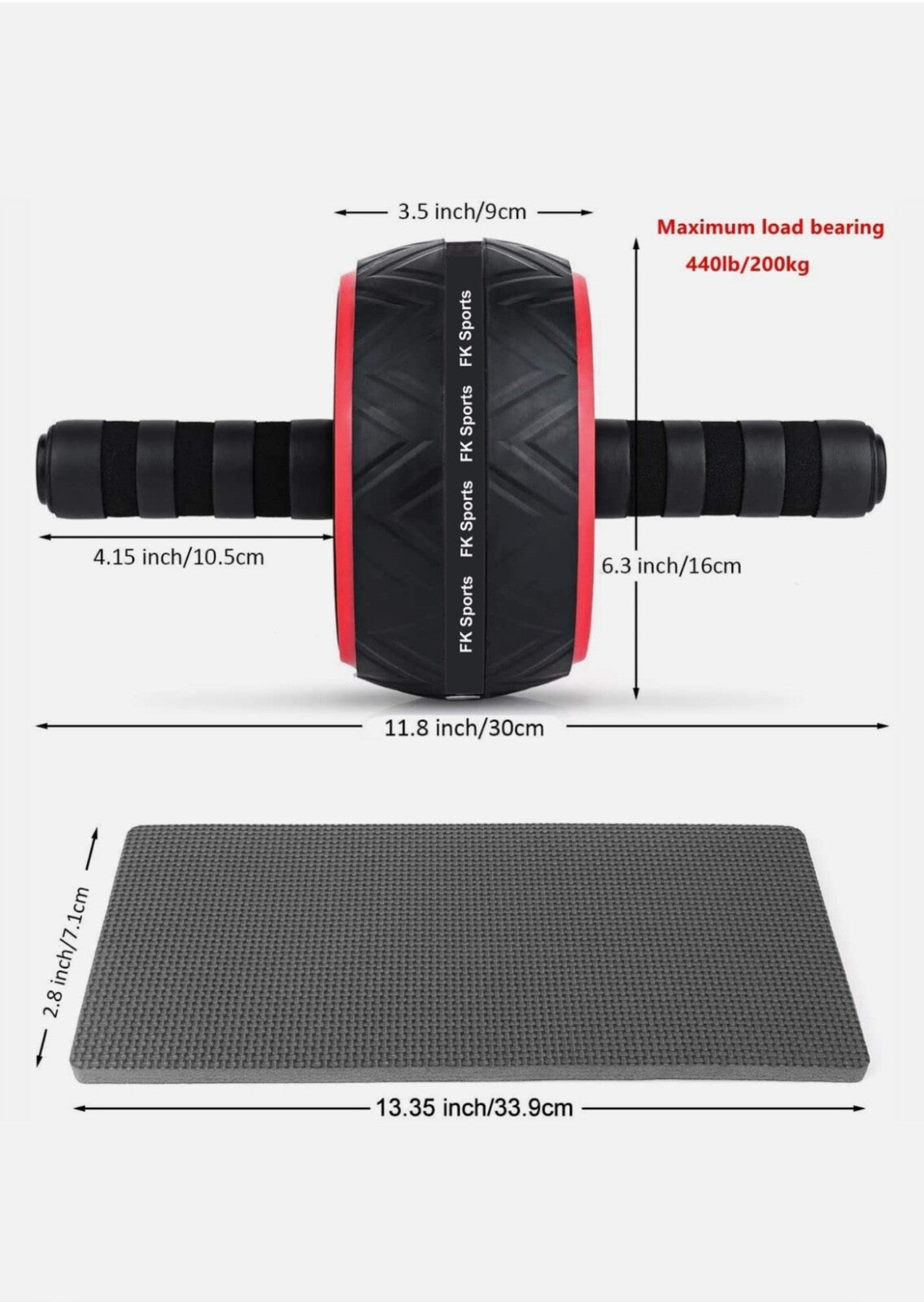 Pro Abs Roller Exercise Wheel – Abdominal Core Strength Trainer & Muscle Workout Cruncher for Home Fitness