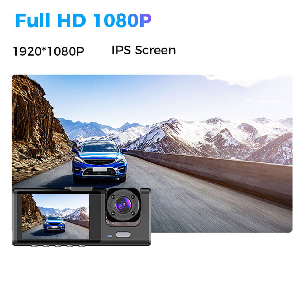 1080P Dual Lens Car Dash Cam Recorder – Front & Rear Camera with G-Sensor, Night Vision, and Loop Recording