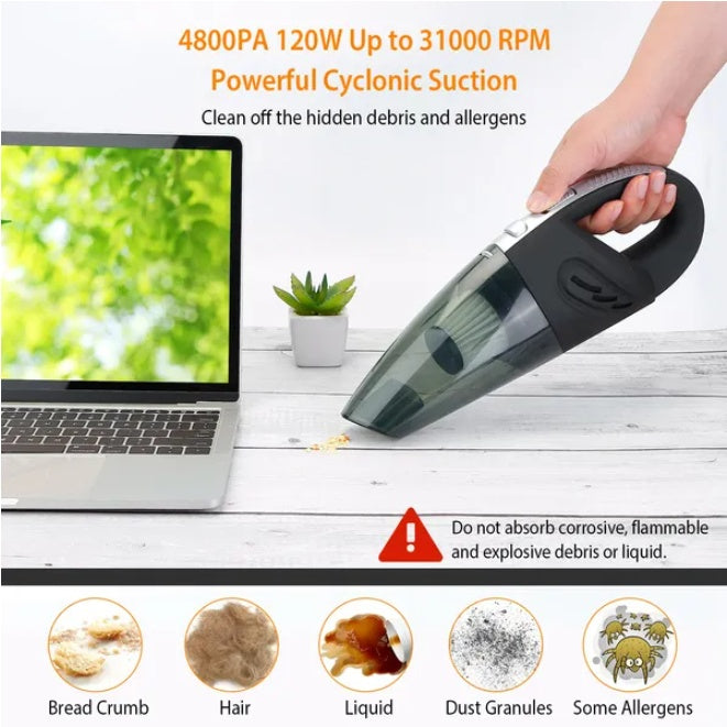 Car Cordless Rechargeable Handheld Vacuum Cleaner – Portable High-Power Mini Dust Buster for Home & Auto