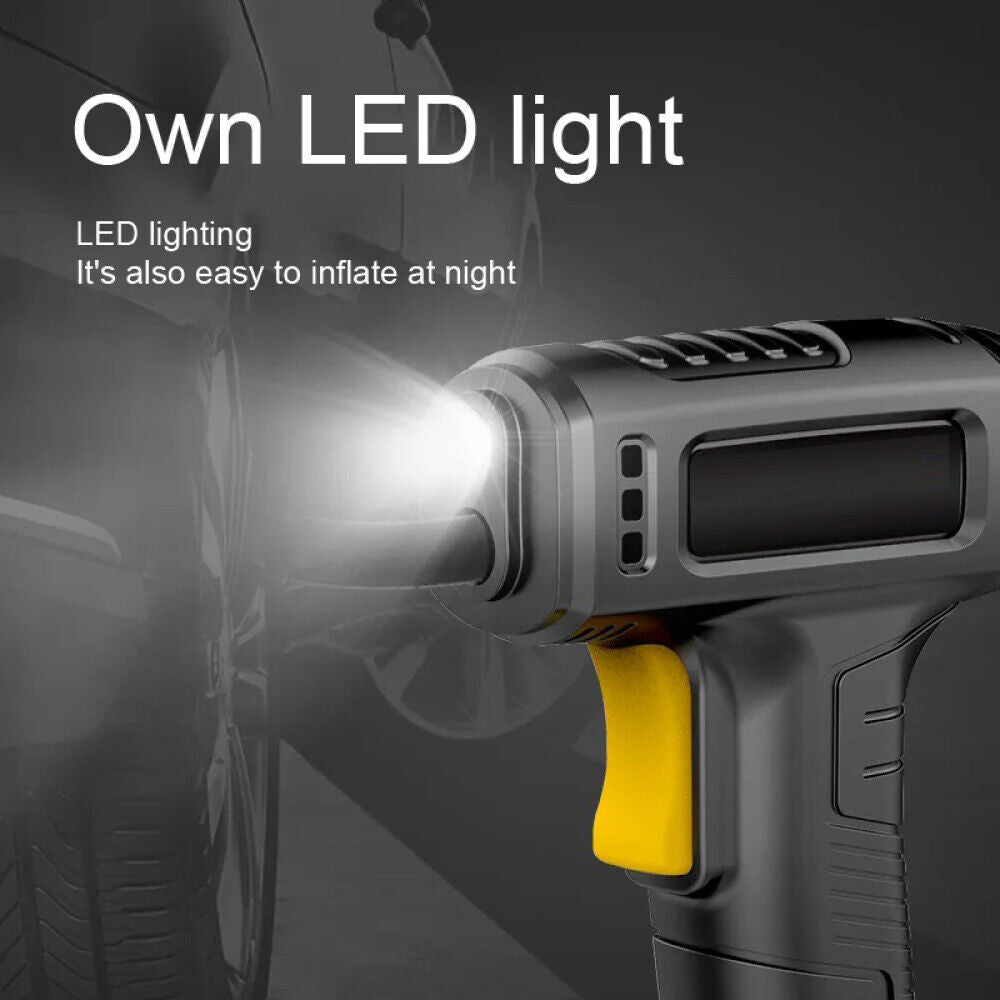 Cordless Digital Car Tyre Inflator – USB Rechargeable Portable Air Compressor with Pressure Gauge (UK Version)