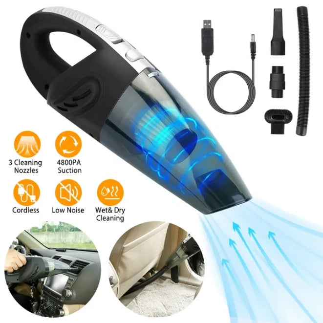 Car Cordless Rechargeable Handheld Vacuum Cleaner – Portable High-Power Mini Dust Buster for Home & Auto