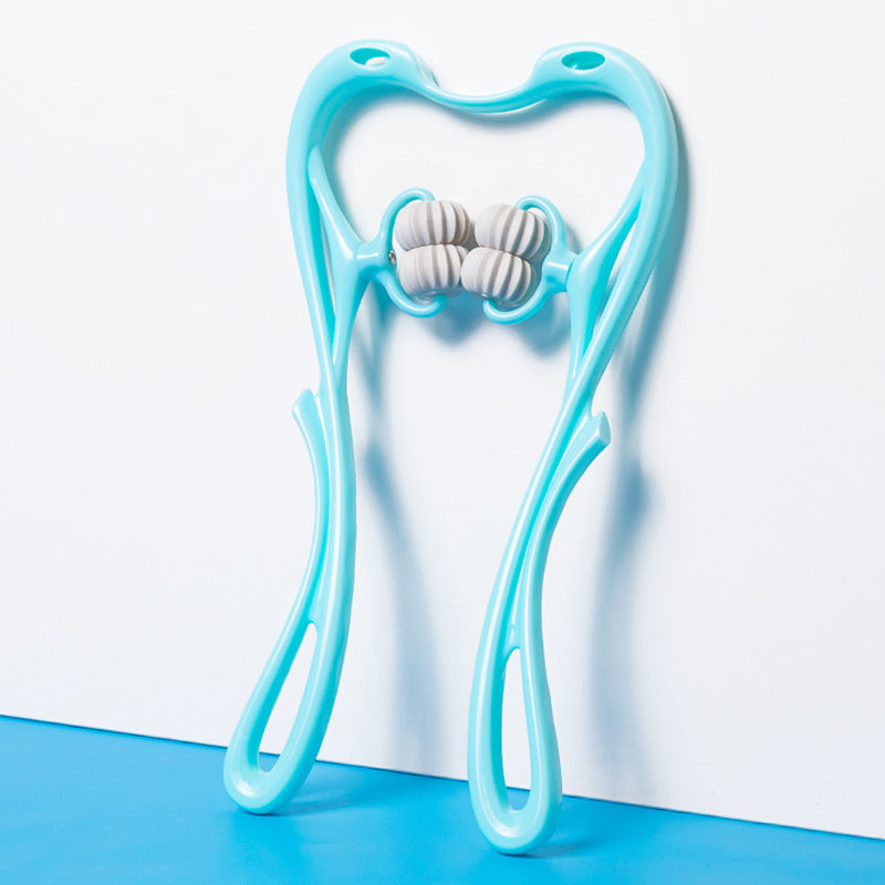 Multifunctional Six-Wheel Manual Neck Massager Roller – Deep Tissue Muscle Relaxation & Pain Relief Tool