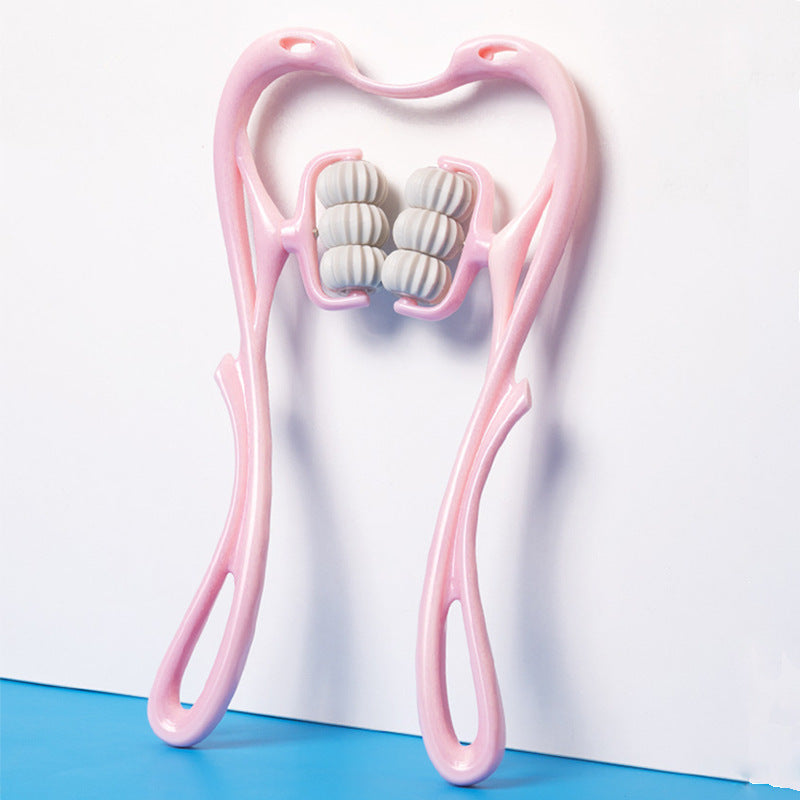 Multifunctional Six-Wheel Manual Neck Massager Roller – Deep Tissue Muscle Relaxation & Pain Relief Tool